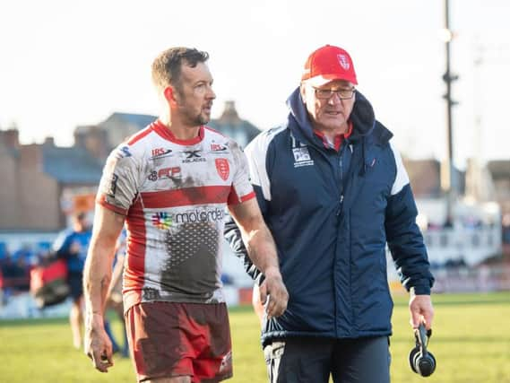 Hull KR's Danny McGuire, left, and Tim Sheens (SWPix)