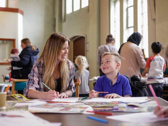 Parents and children designed their own superheroes and comic strips