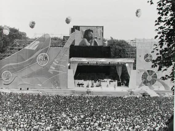 The Rolling Stones performing in Roundhay Park during the venue's heyday in the 1980s.