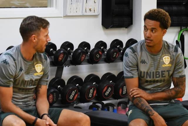 Helder Costa, right, has been reunited with former Wolves team-mate Barry Douglas at Elland Road.