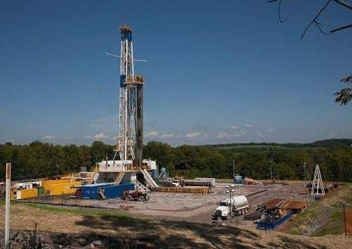 A fracking rig