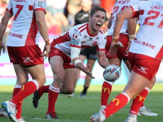 Hull KR's Matt Parcell on his debut against Hull FC. (PIC: Ash Allen/SWpix.com)