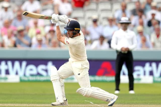 England's Jack Leach hits for four against Ireland (Picture: PA)