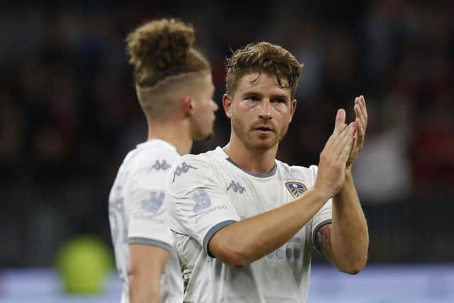 Leeds United's Gaetano Berardi applauds fans after the match against Manchester United during pre-season (Picture: Theron Kirkman/Sportimage)