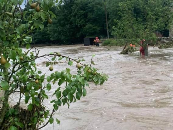 Yorkshire has seen heavy flooding this week. Photo provided by Swaledale Mountain Rescue Service.