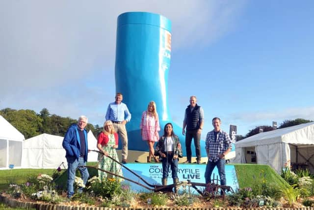 Countryfile presenters John Craven, Charlotte Smith, Tom Heap, Ellie Harrison, Anita Rani, Adam Henson and Matt Baker open the four-day Countryfile Live event at Castle Howard. Picture by Tony Johnson.