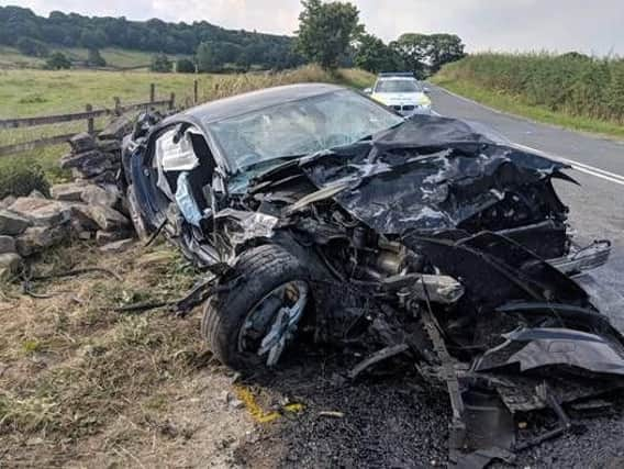 The aftermath of the accident in the North York Moors. Picture: YAA.