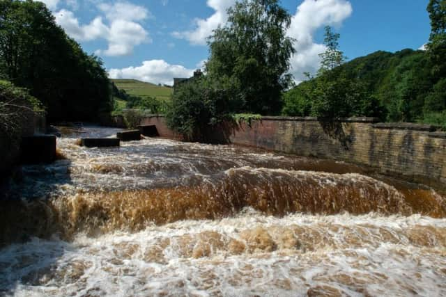 The River Calder at Eastwood following recent torrential rain.