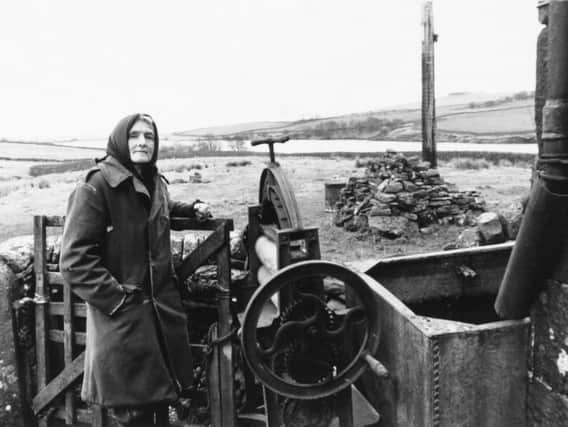 Hannah Hauxwell on her Baldersdale farm in the 1970s