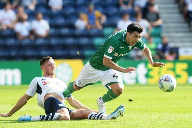 Owls Fernando Forestieri goes flying against Preston last Saturday. (Picture: Steve Ellis)