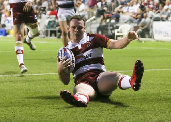 Wigan's Liam Marshall scored a hat-trick against Wigan (David Neilson/SWpix.com/PhotosportNZ)