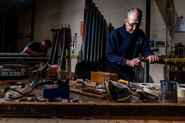 Restoration of some of the decorative case pipes from York Minster's organ