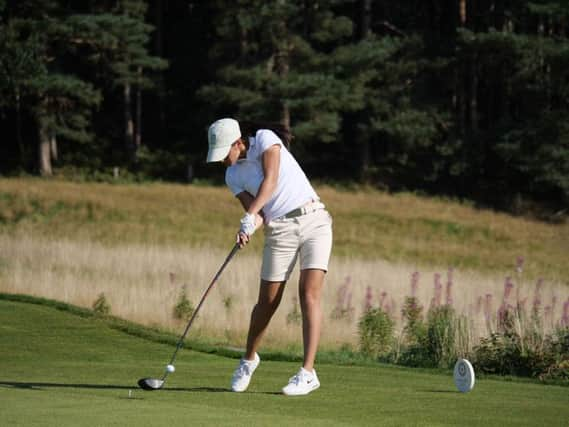 Woodsome Hall's Melissa Wood in action against Gloucestershire at Delamere Forest on Thursday (Picture: Chris Stratford).