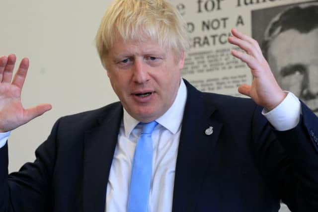 Boris Johnson at The Yorkshire Post's office in Leeds. Pic: Chris Etchells