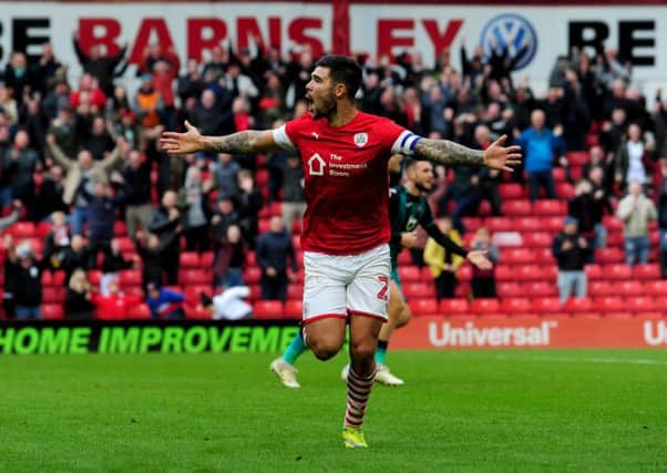 Alex Mowatt celebrates his goal. Picture by Simon Hulme