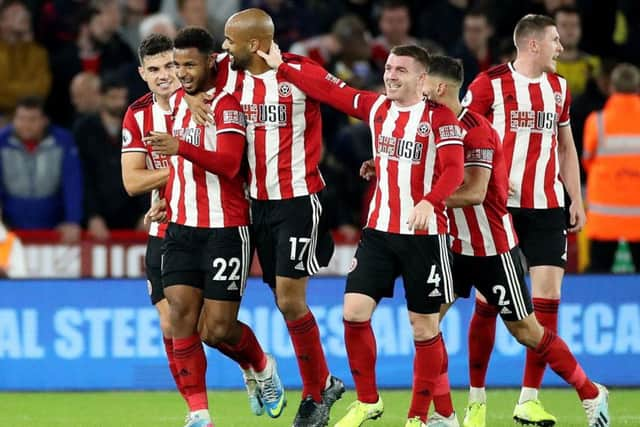 Sheffield United's Lys Mousset celebrates scoring his side's winning goal against Arsenal. Picture: Danny Lawson/PA