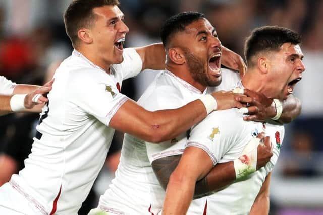 England celebrate last weekend's World Cup semi-final win over the New Zealand All Blacks.