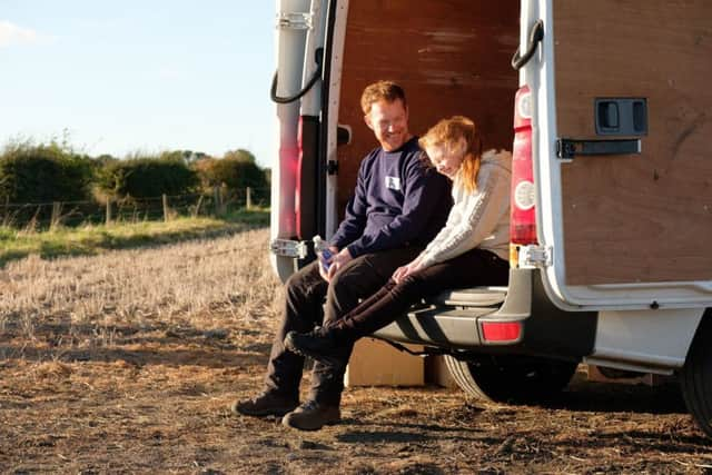 Pictured: (L-R) Kris Hitchen as Ricky and Katie Proctor as Lisa Jane. Picture: PA Photo/Entertainment One.