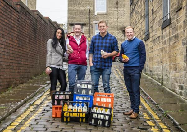 Becky Hilton, Paul White, Tom Shaw and Simon Mellin founder of The Modern Milkman .         Picture Karen Clark