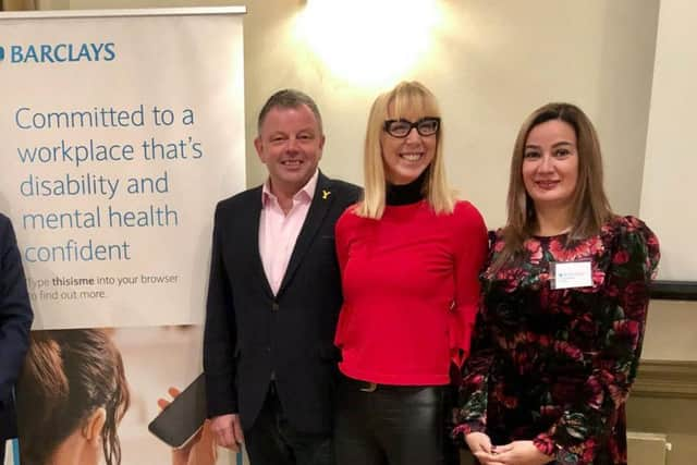 L-R: Peter Dodd (Welcome to Yorkshire) - Caroline Casey (Valuable 500) - Caroline Pullich (Barclays) 
Photo: Karen Swainston.