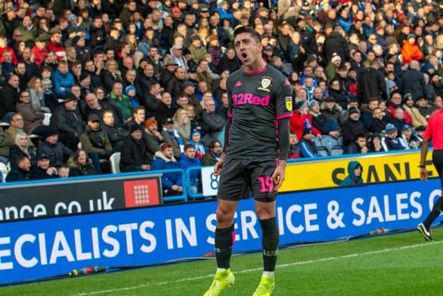 Leeds United's Pablo Hernandez celebrates the second goal