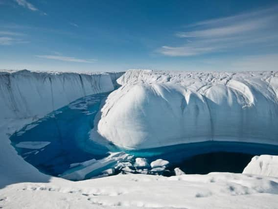 A meltwater canyon on the Greenland ice sheet. Credit: Ian Joughin/University of Washington/PA Wire