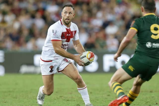 Luke Gale attacks during the Rugby League World Cup Final against Australia at the Suncorp Stadium, Brisbane in December 201. Picture: Tertius Pickard/SWpix.com/PhotosportNZ