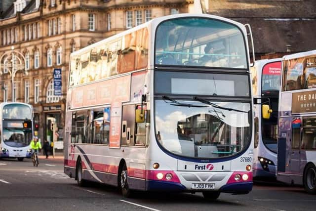 Come rain or shine, the buses will do their best to keep things moving over the holidays. Picture: First Bus