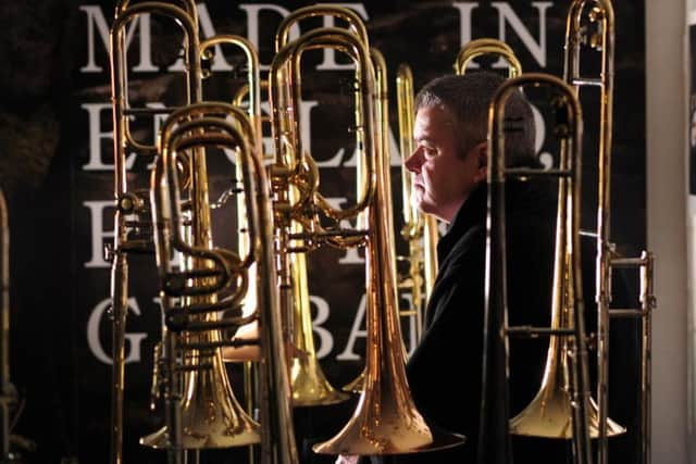 Michael 'Mick' Rath surrounded by instruments at his works in Honley. (Simon Hulme).