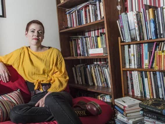 Poet Helen Mort relaxing at home in Chesterfield. Picture: Dean Atkins