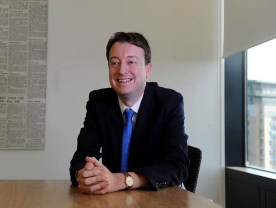 Treasury Minister Simon Clarke in Leeds today. Pic: Simon Hulme