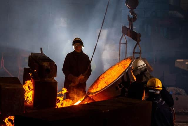 The 'big pour' at the foundry.