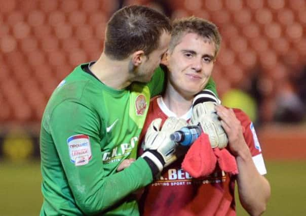 Danny Rose is congratulated by Luke Steele