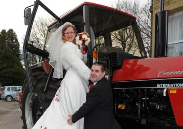 David Throup and Jessica Pearman and the last David Brown tractor