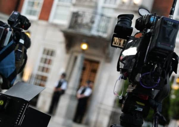 Press outside the London Clinic, London where Duke of Edinburgh has been admitted for an exploratory operation on his abdomen