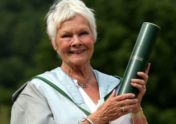 Dame Judi Dench in the Iris Murdoch Dementia Service Development Centre at Stirling University