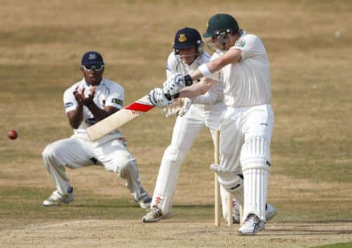 Australia's Steve Smith batting during day one of the international tour match at the BrightonandHoveJobs.com County Cricket Ground,