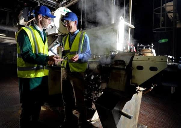 Wagg Foods managing director, Richard Page, with his brother operations director, George Page, within the factory.