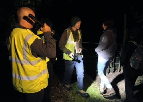 Protesters from 'Camp Badger' near Watchet in Somerset go on a walk in the cull zone.