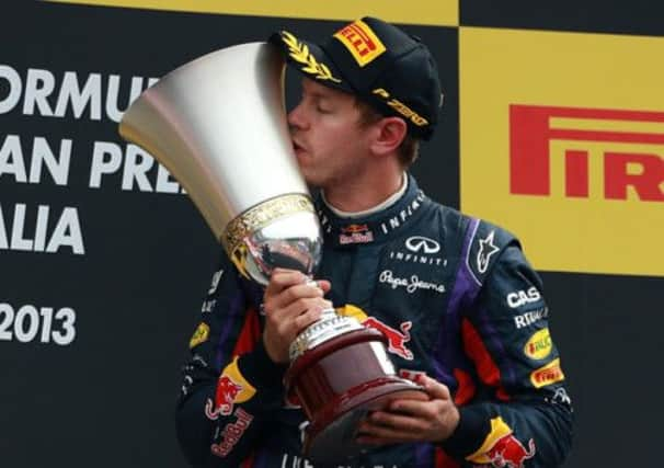 Sebastian Vettel with the trophy