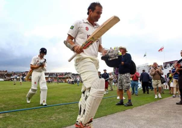 Phil Jaques leaves the pitch