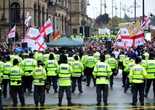 The EDL in Bradford city centre.