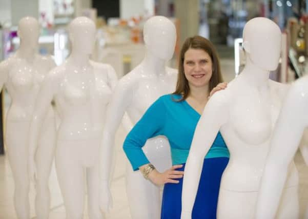 MP Jo Swinson at the launch of Debenhams size 16 mannequin range, Oxford Street, London.