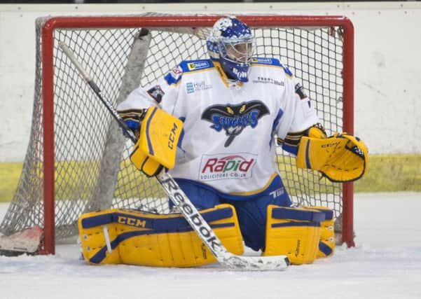 KEEP OUT: Hull Stingrays' goaltender Ben Bowns. Picture: Arthur Foster.