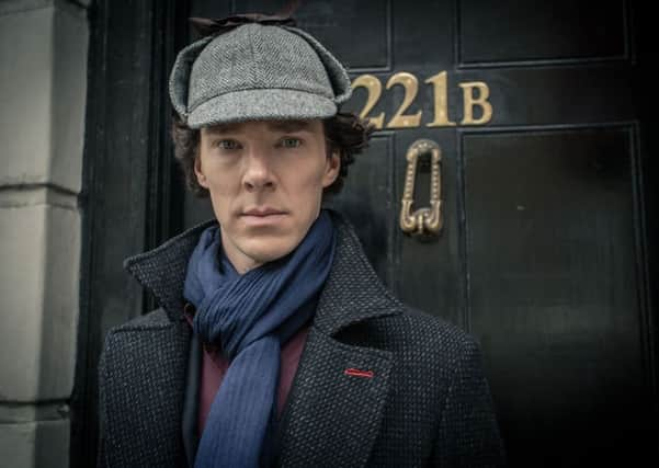 Benedict Cumberbatch as Sherlock Holmes.