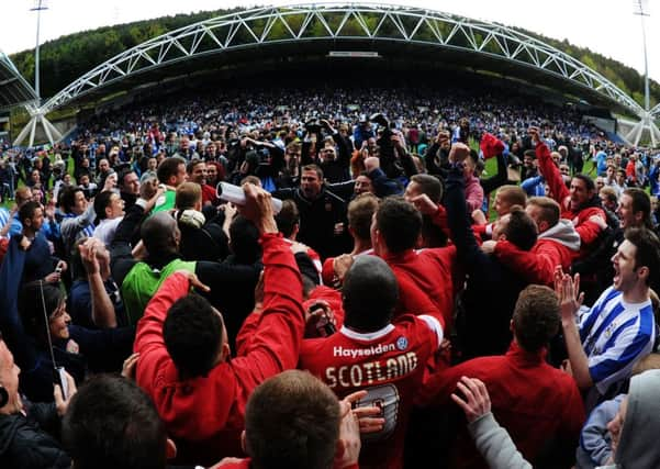 David Flitcroft and his players celebrate