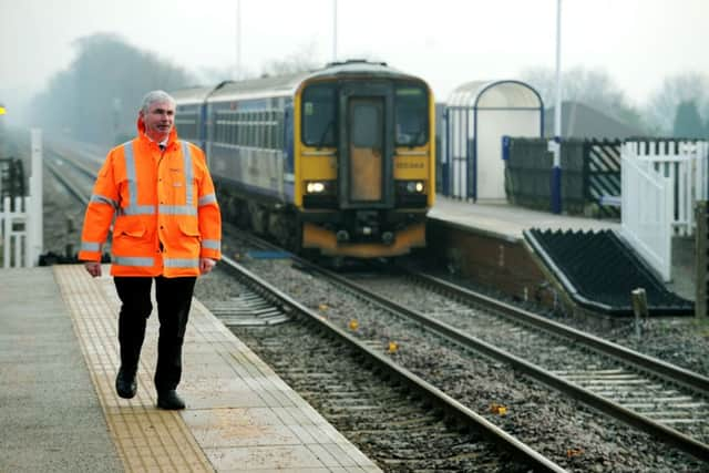 Level crossing safety specialist Phil Graham at South Milford Station, near Sherburn-in-Elmet