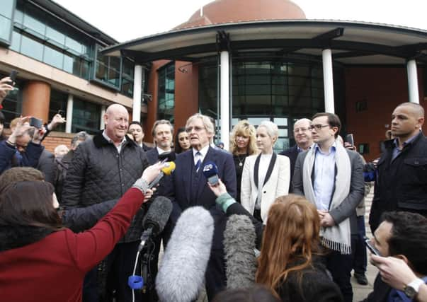 William Roache speaks to the media outside Preston Crown Court