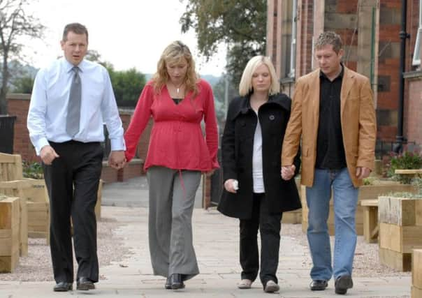 Paul Wood and Sharon Wood, the childrens mum; and Ruth Beatson and Neil Shepherd, their father