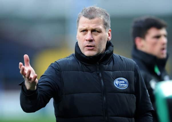 Leeds Carnegie's head coach James Lowes.  Picture : Jonathan Gawthorpe.